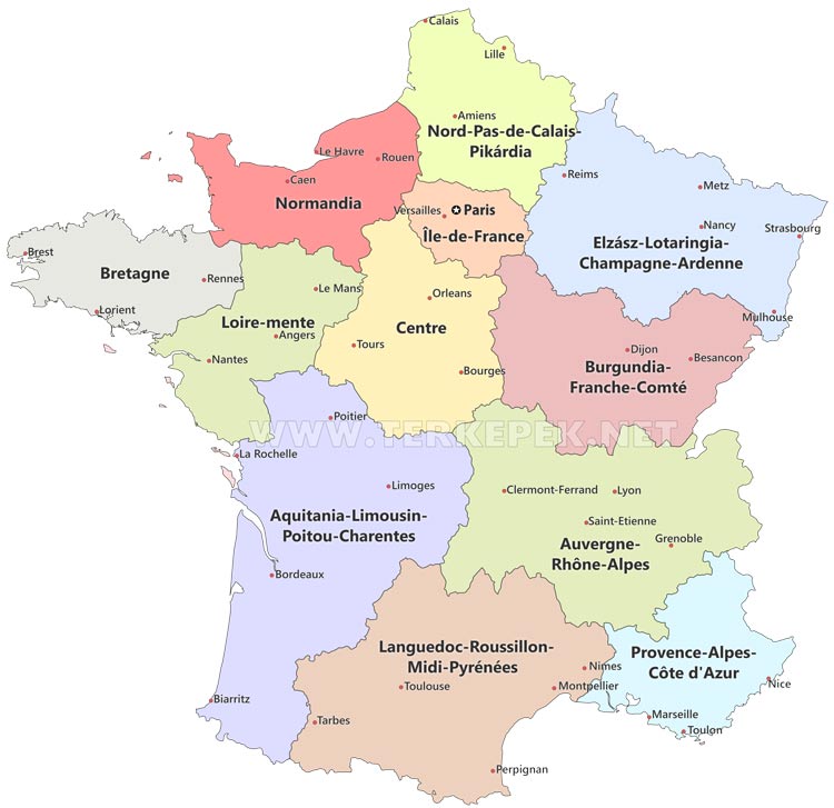 Franciaország térkép